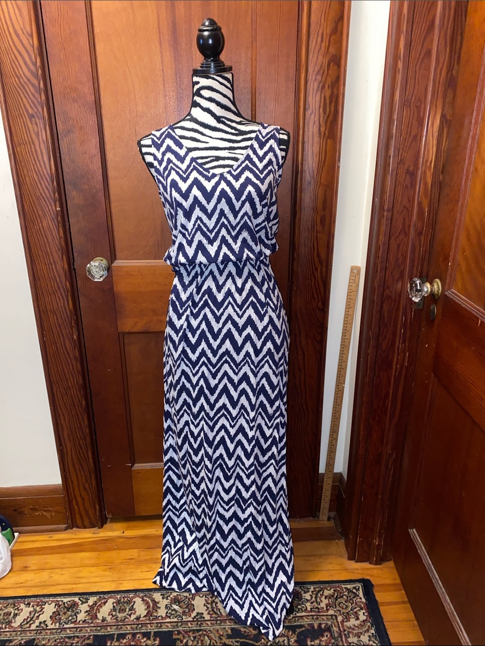 Lilly Pulitzer Navy and White Chevron Maxi Dress